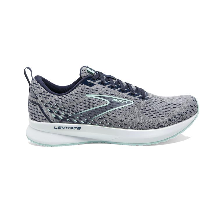 Brooks Womens Levitate 5 Road Running Shoes - Grey/Peacoat/Blue Light (970186-KHO)